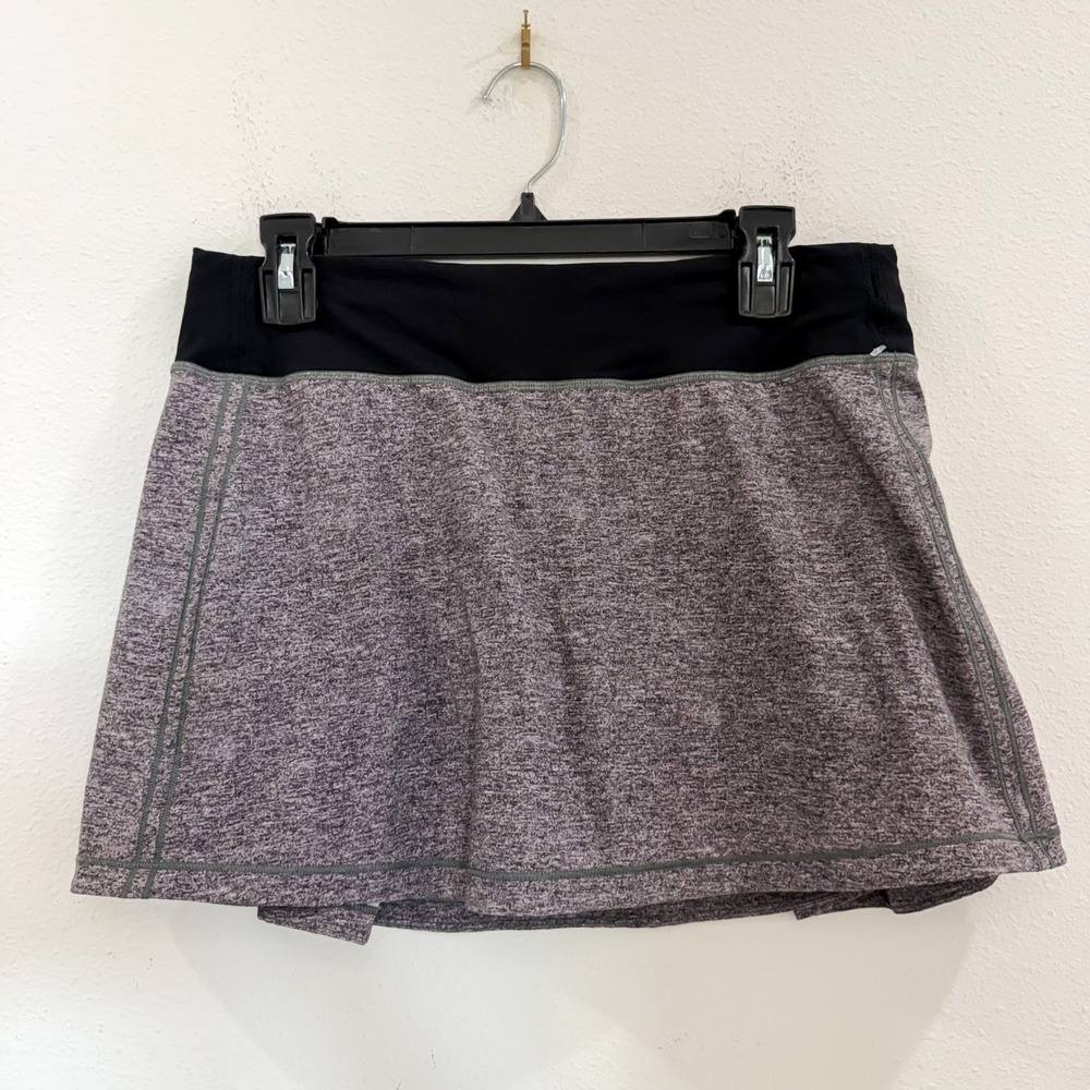 Lululemon Pace Rival Skort Tennis Skirt Black Brown Gray Boho Preppy 8 - Picture 3 of 6
